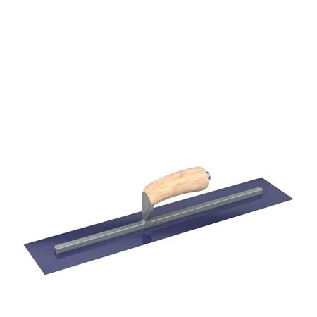 Bon Tool Ultra Flex Blue Steel Finishing Trowel - Sqaure End - 20" x 4" with Camel Back Wood Handle 66-327